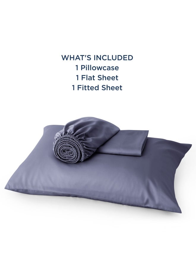 Bedsure - Twin Sheets Set Cooling Sheets Twin Size Bed Set Rayon Derived From Bamboo Twin Size Sheets Breathable And Soft Bed Sheets Hotel Luxury Silky Bedding Sheets And Pillowcases Dark Grey - Image 1