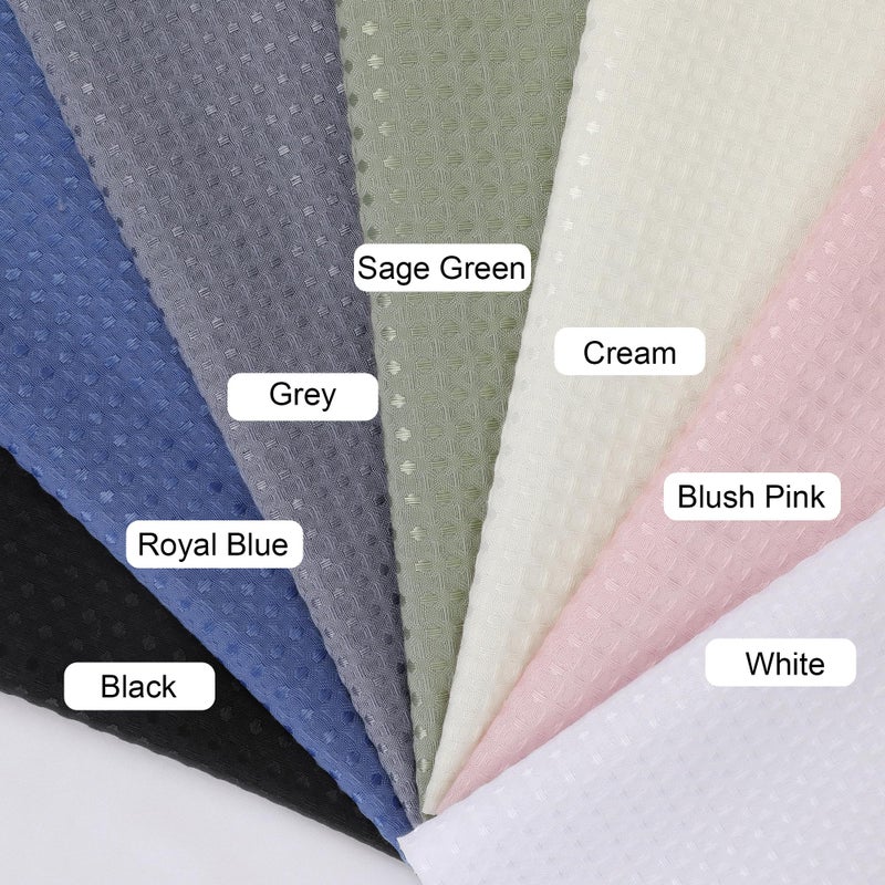 OVZME Extra Long White Shower Curtain Set- 96 Inch Long Waffle Weave Heavy Duty Fabric Shower Curtains for Bathroom  Luxury Heavy Duty Thick Cloth Shower Curtain with 12 Plastic Hooks  72x96  White - Image 5