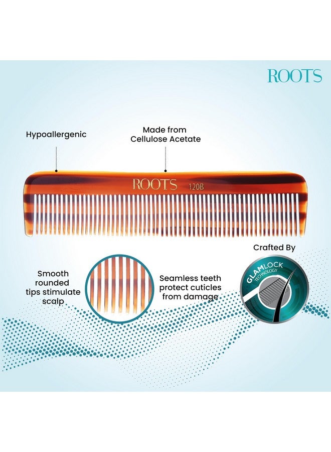 Roots - Brown Pocket Combs - Hair Comb For Men and Women - Style your Hair Hassle-Free - Light Weight For Healthy & Stylish Hair - Pack of 1- Module No.120B - Image 2