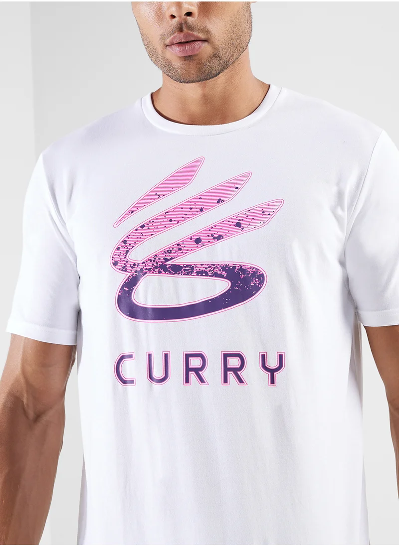 اندر ارمور Curry Logo Graphic T-shirt