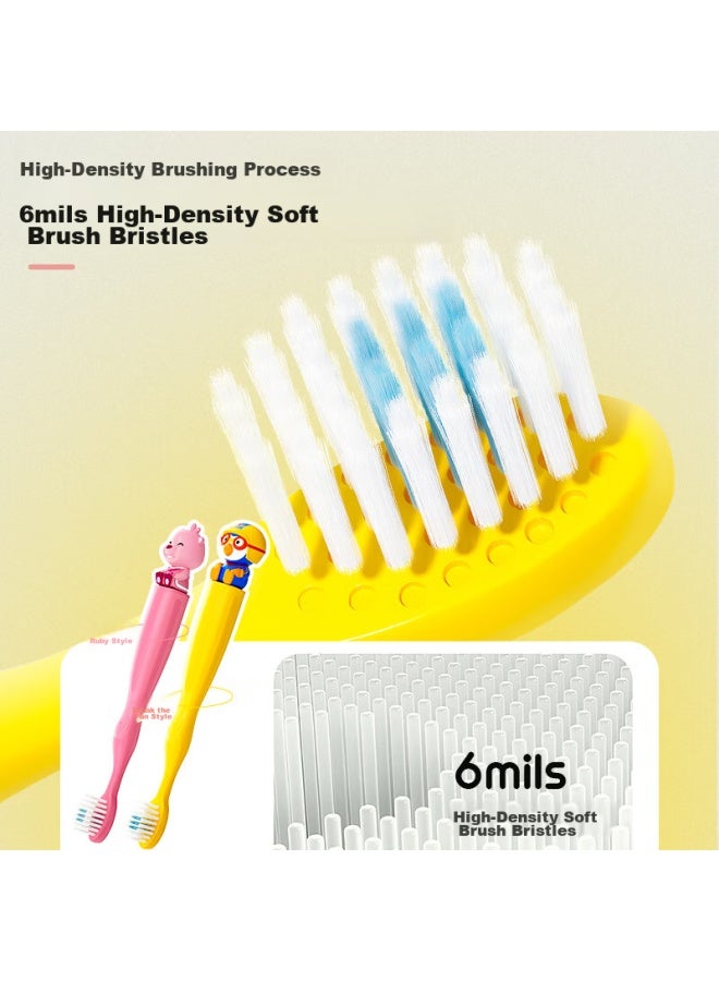 Pororo Ultra-fine Bristle Antibacterial Children's Toothbrush For Ages 6-12, 3-pack, Stress-reducing Extra Soft Bristles With Plant-based Bristles - Image 1
