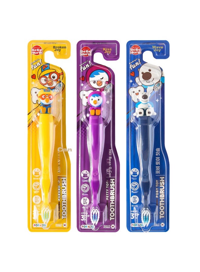 Pororo Ultra-fine Bristle Antibacterial Children's Toothbrush For Ages 6-12, 3-pack, Stress-reducing Extra Soft Bristles With Plant-based Bristles - Image 5