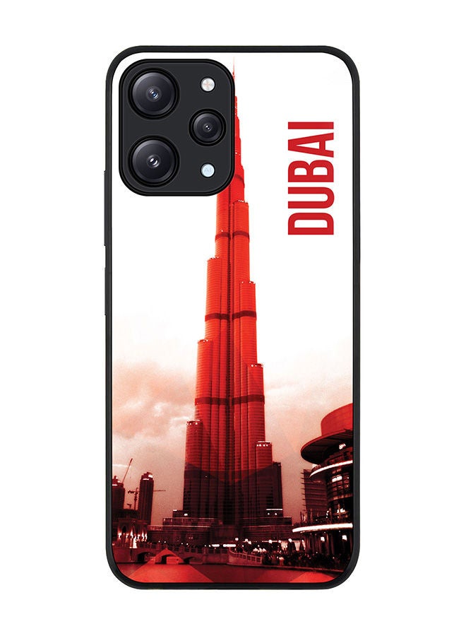 Stylizedd Rugged Black edge case for Xiaomi Redmi 12 4G, Slim fit Soft Case Flexible Rubber Edges Anti Drop TPU Gel Thin Cover -  Dubai - The Burj - Image 1