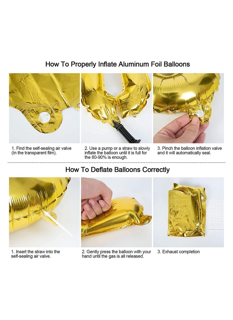 Goldedge Goldedge Number 3, 32 Inch Number Balloons Foil Gold - Glamorous Party Decorations for Birthdays, Anniversaries, and Special Events  - Image 4