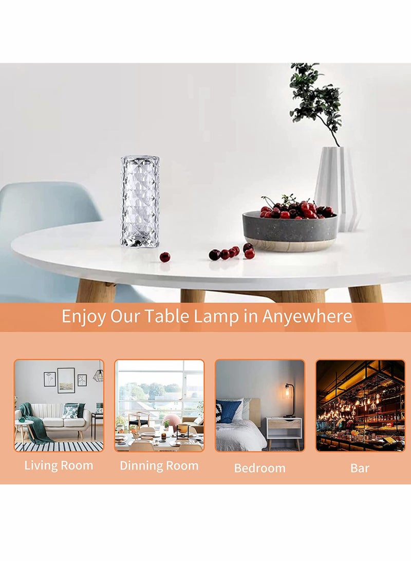 KASTWAVE Crystal Diamond Table Lamp, 16 Color Changing Touch Lamp USB Romantic Rose Diamond Table Lamps, Remote Touch Creative Lights for Bedroom Living Room Party Dinner Decor, Valentines Day - Image 5