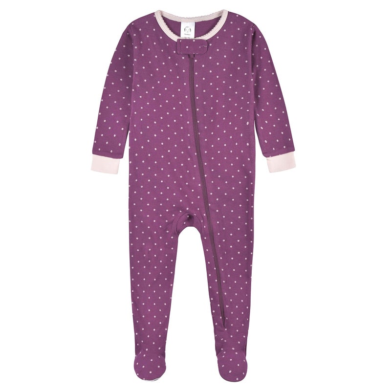 Gerber Baby Girls 2-Pack Footed Pajamas, Fruit Lovers Purple, 18 Months - Image 3