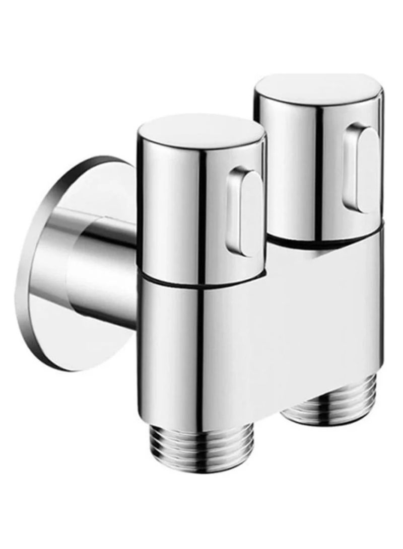 Angle Valve Copper Double Outlet Valve G1/2 for Shower Head Toilet Sink Basin - Image 1