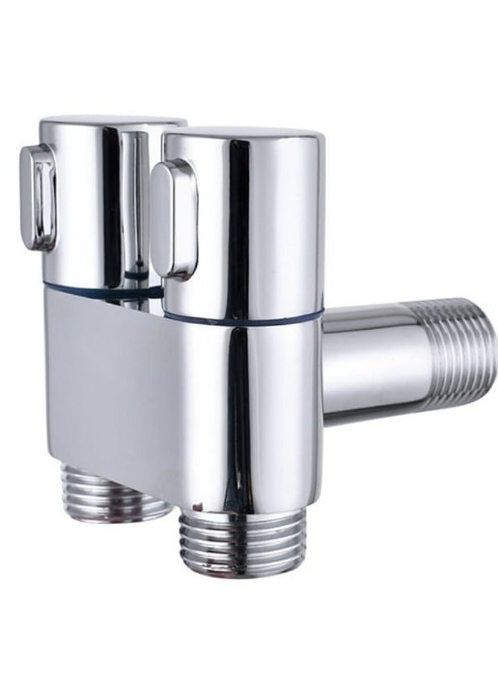 Angle Valve Copper Double Outlet Valve G1/2 for Shower Head Toilet Sink Basin - Image 2