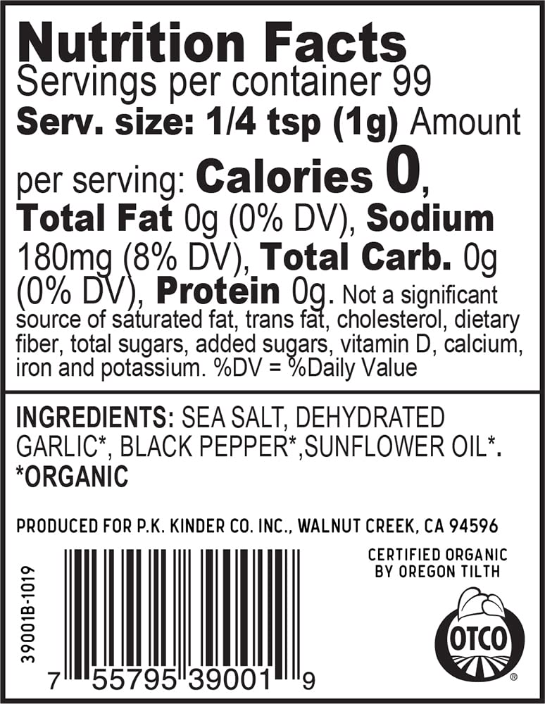 Kinder's Organic The Blend (Salt, Pepper and Garlic), Premium Quality Seasoning, MSG Free and USDA Certified Organic, 3.5oz 2 Pack - Image 4