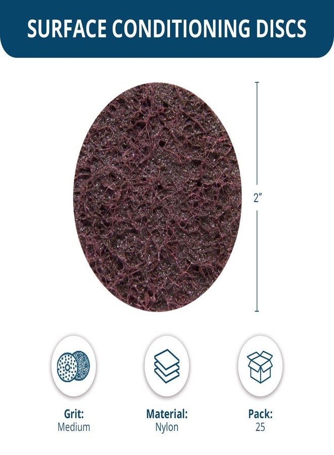 Benchmark Abrasives 2 Inch Sanding Discs Quick Change Nylon Surface Conditioning Discs, Drill & Die Grinder Sanding Disc Rust Remover for Metal Paint Stripper & Removal, Polishing - (25 Pack)(Medium) - Image 5