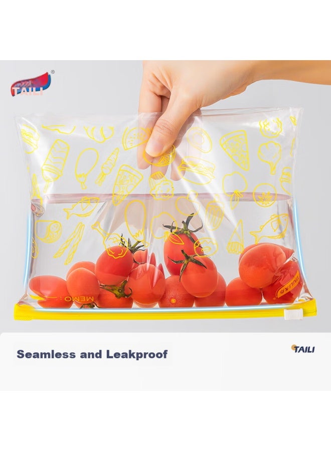 Taili Food Storage Bags, Zipper Bags, Thick Pe Food Bags With Sliding Locks, Medium Size - Image 2