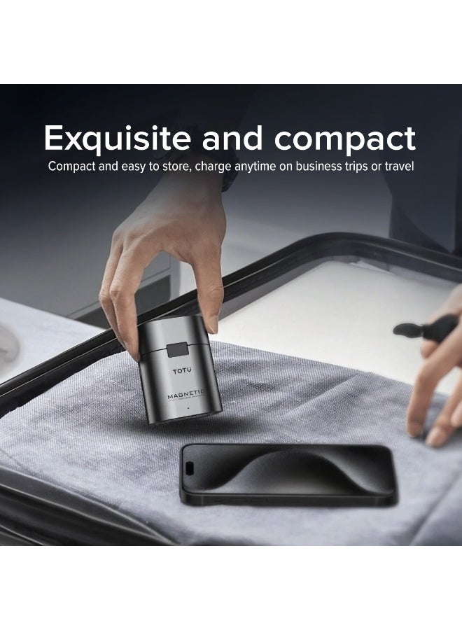 Totu 3-in-1 Magnetic Wireless Charging Station, 15W Fast Charger with Smooth Surface, 180° Touch Rotation, Sleek Foldable Design and Compatible with iPhone, Samsung, Smartwatch & Earbuds (Grey) - Image 3