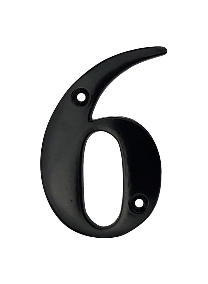 A10SHOP Doris 3Inch Brass Metal Letters Address Signs For Houses Mailbox Numbers House Numbers For Outside House Numbers Address Sign For Outdoor Sign Door Numbers Number 6 Satin Black  - Image 1