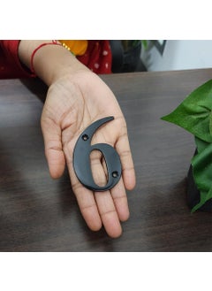 A10SHOP Doris 3Inch Brass Metal Letters Address Signs For Houses Mailbox Numbers House Numbers For Outside House Numbers Address Sign For Outdoor Sign Door Numbers Number 6 Satin Black  - Image 2