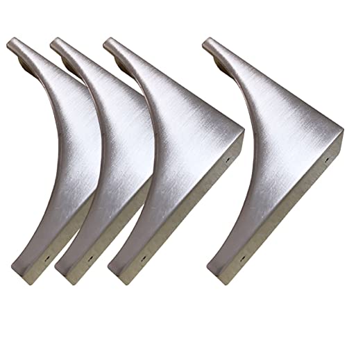 Corner Guards Metal Corner Protectors for Furniture Vintage Decorative Corner Guards for Box Table Doors Wood Furniture Edge Cover Safety Guard Pack of 4 Brushed Silver Finish Corner