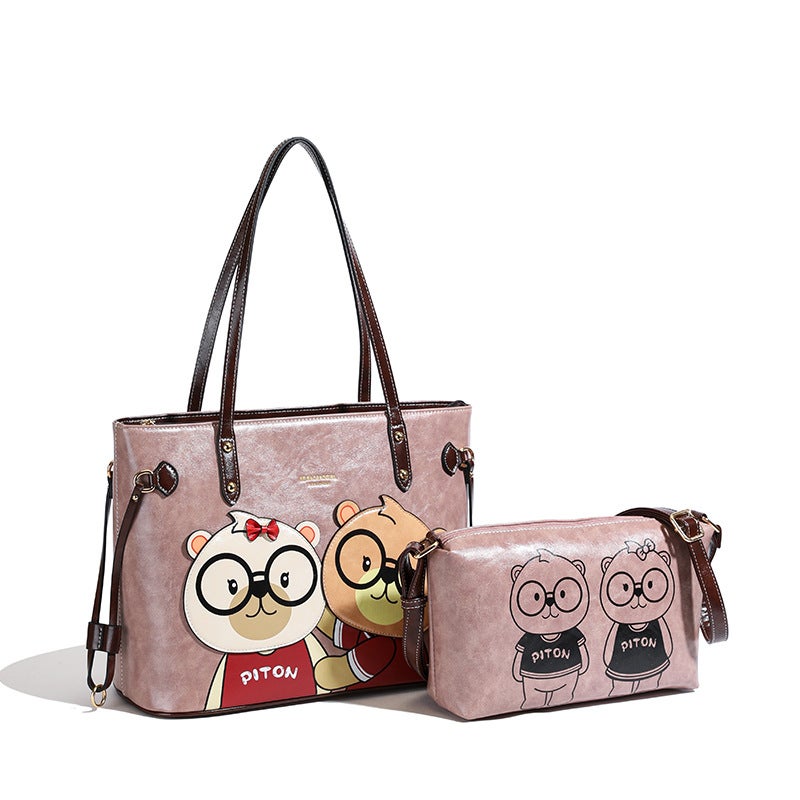 North Bag Genuine Goods Couple Cute Cartoon Bear Tote Bag Women'S Fashionable Shoulder Underarm Bag - Image 1