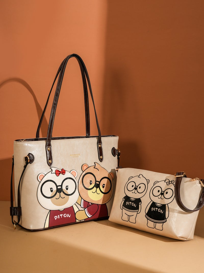 North Bag Genuine Goods Couple Cute Cartoon Bear Tote Bag Women'S Fashionable Shoulder Underarm Bag - Image 2