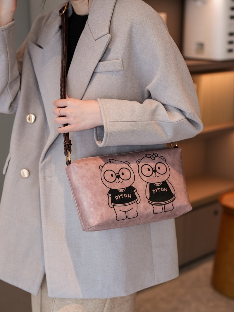 North Bag Genuine Goods Couple Cute Cartoon Bear Tote Bag Women'S Fashionable Shoulder Underarm Bag - Image 5