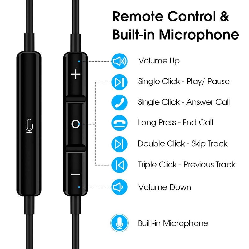 iMangoo USB C Headphones Wired Type C Earphones for Samsung/Galaxy S26 S25 S24 Plus S23 S22 S21 S20 Ultra Magnetic Corded Earbuds for iPhone 15 Pro Max 16 16e 17 17e Air for Apple/Android Ear Buds Black - Image 5