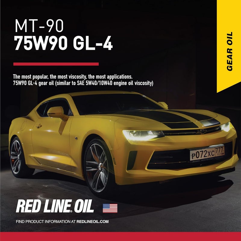 Red Line زيت قير (50304) MT-90 75W-90 GL-4 Manual Transmission and Transaxle - 1 Quart - Image 1