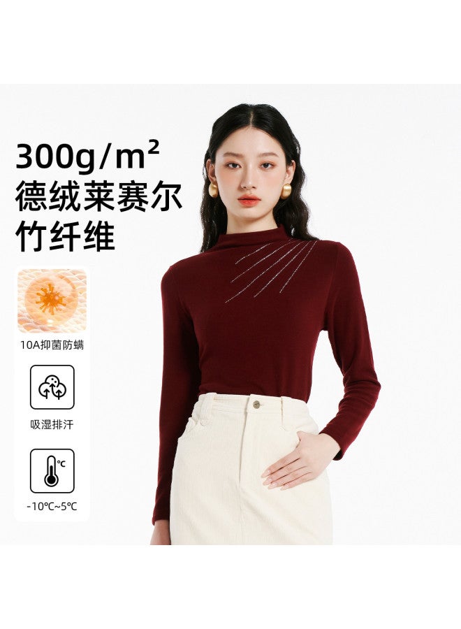 Modal Autumn And Winter Semi-High Neck Base Layer Fashion Versatile Outerwear Warmth Heat Retention Women'S Base Shirt - Image 3