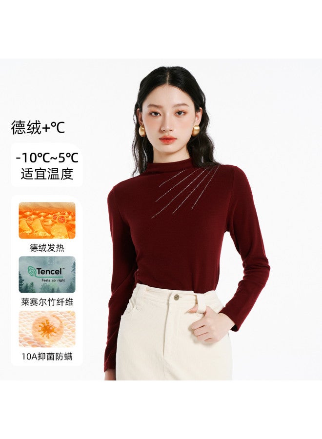 Modal Autumn And Winter Semi-High Neck Base Layer Fashion Versatile Outerwear Warmth Heat Retention Women'S Base Shirt - Image 5
