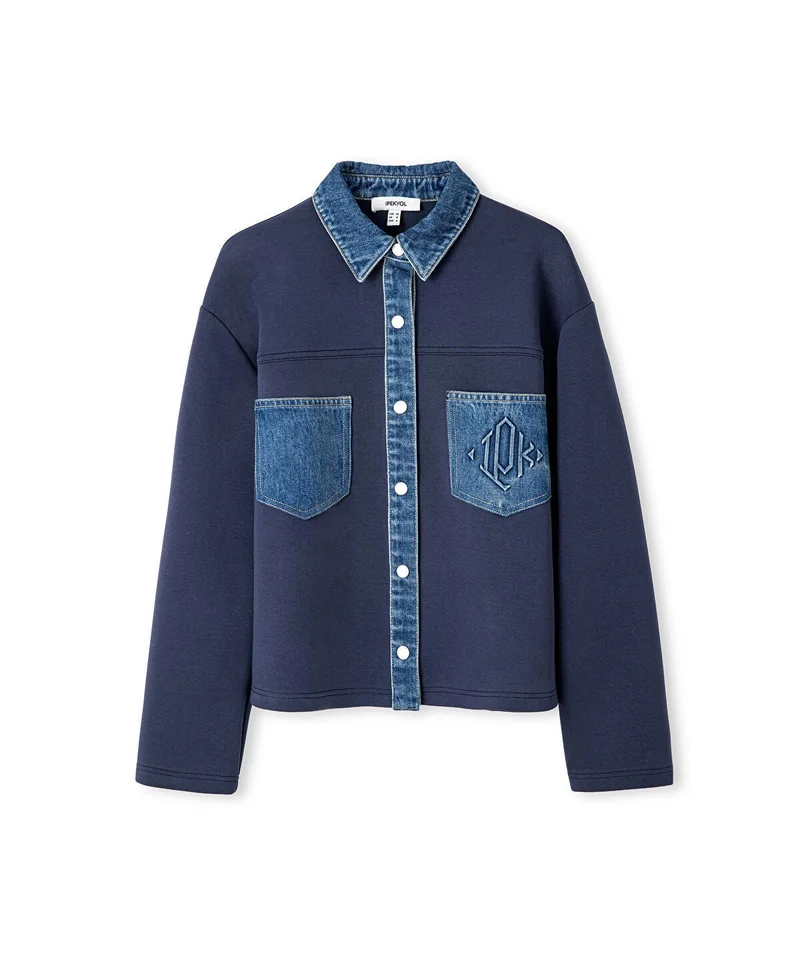Ipekyol  Denim-Trimmed Scuba Sweatshirt for Women | Best Price UAE