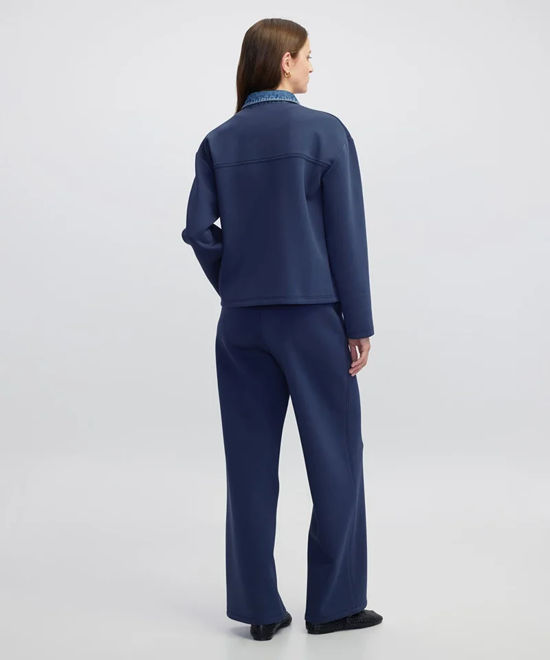 Ipekyol  Denim-Trimmed Scuba Sweatshirt for Women | Best Price UAE