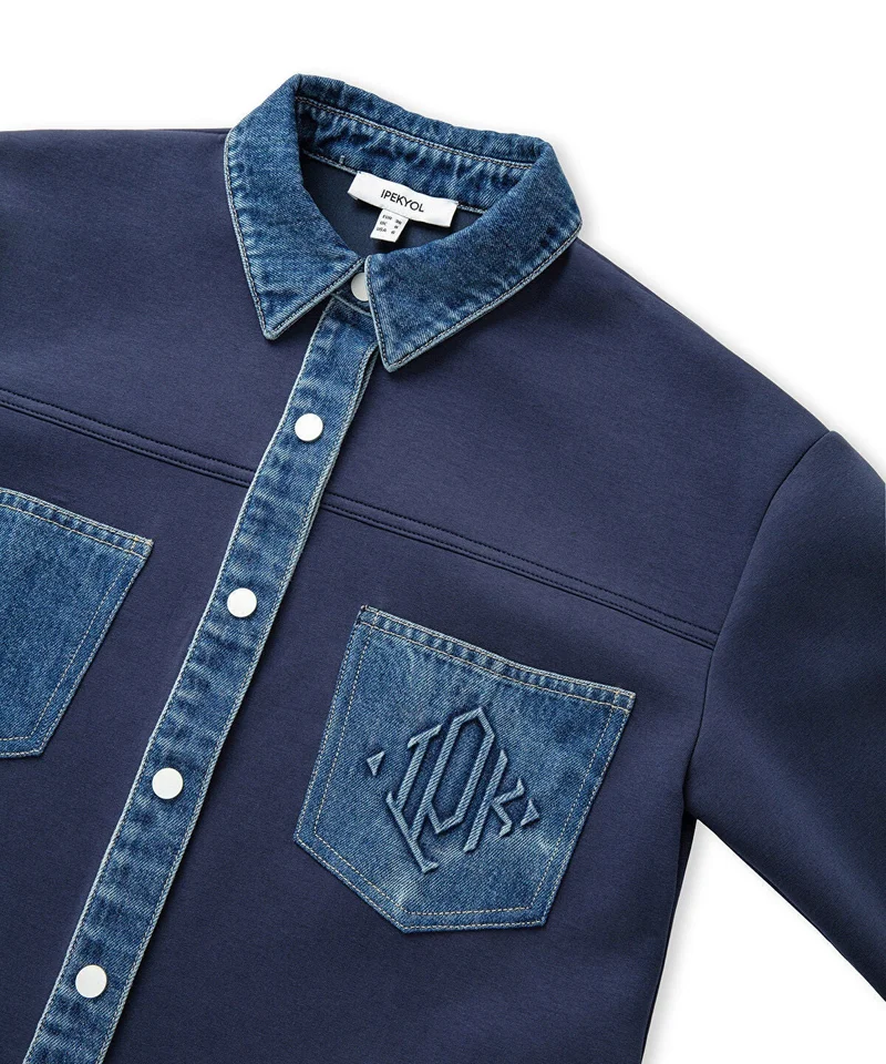 Ipekyol  Denim-Trimmed Scuba Sweatshirt for Women | Best Price UAE