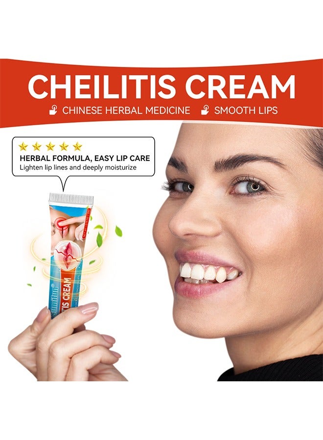 سوميفون Cheilitis Cream-Chinese Herbal Medicine Smooth Lips ، إصلاح الشفاه المتشققة والجافة | مكونات طبيعية للتبريد الفوري وتخفيف الآلام | إزالة الجلد الميت / تلاشي خطوط الشفاه / تحسين لون الشفاه - Image 2