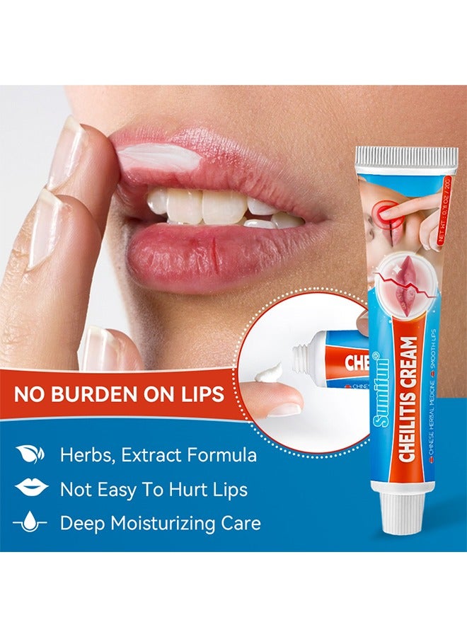 سوميفون Cheilitis Cream-Chinese Herbal Medicine Smooth Lips ، إصلاح الشفاه المتشققة والجافة | مكونات طبيعية للتبريد الفوري وتخفيف الآلام | إزالة الجلد الميت / تلاشي خطوط الشفاه / تحسين لون الشفاه - Image 4