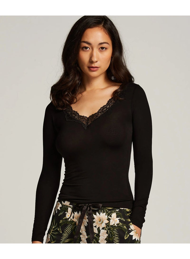 hunkemoller Jersey Long-sleeved Pyjama Top - Image 1