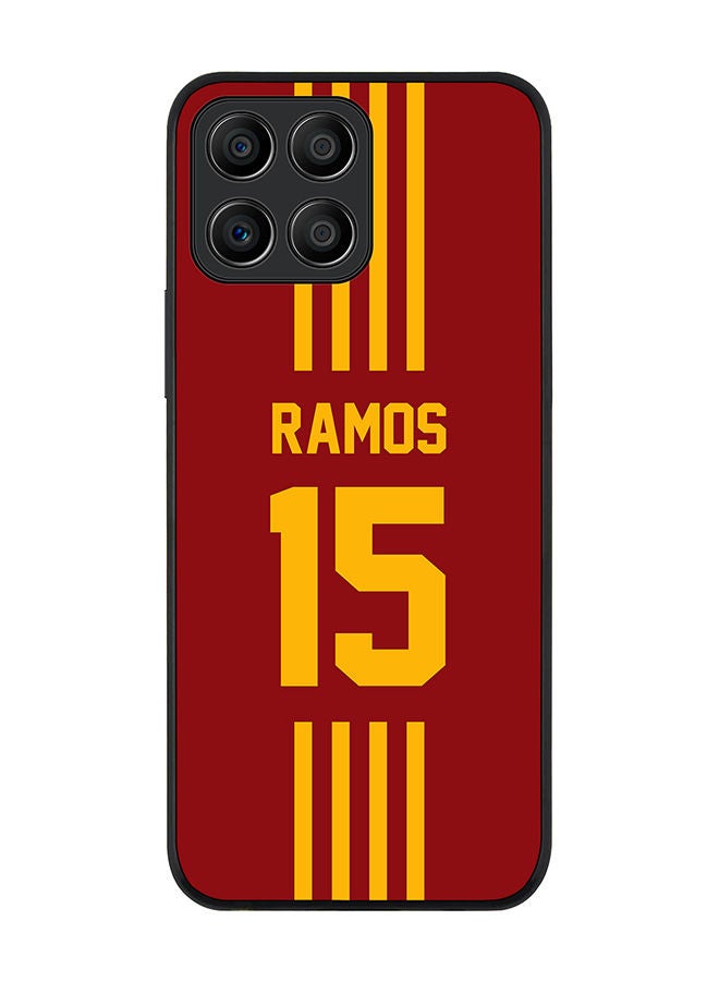 Stylizedd Rugged Black edge case for Honor X8 5G Slim fit Soft Case Flexible Rubber Edges Anti Drop TPU Gel Thin Cover - Football Team - Spain Player Name - Ramos - Image 1