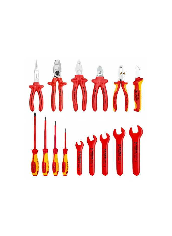 كنيبيكس لفة أدوات Knipex 98 99 13 15 قطعة مع أدوات معزولة لأعمال التركيبات الكهربائية - Image 2
