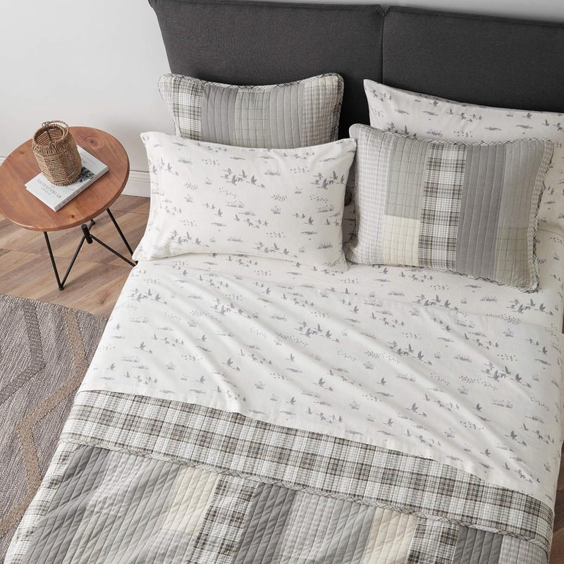 Eddie Bauer - Full Sheets, Cotton Flannel Bedding Set, Brushed For Extra Softness, Cozy Home Decor (Geese Meadows, Full) - Image 2