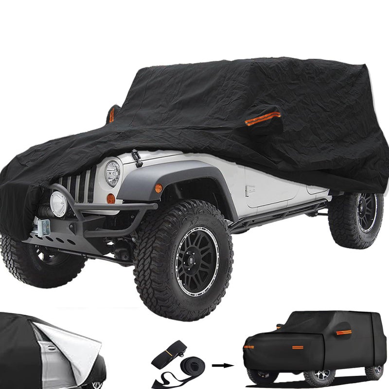 Big Ant Car CoverWaterproof 6 Layers Outdoor Car Covers for 2 Door Wrangler CJYJ TJ JK All Weather Protection SUV Cover Custom Fit 19872021 Wrangler SUV with Driver Door ZipperBlack