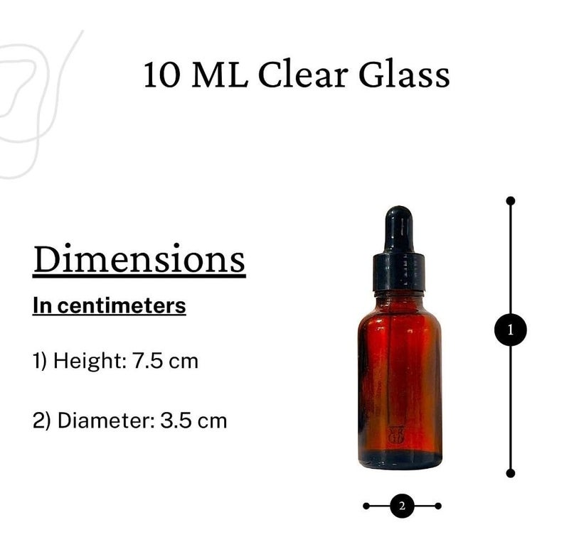 VOW 10 ML Amber Round Empty Glass Bottle Glass Dropper Black Ring Silicone Black Teat Refillable Reusable Leak Proof for Essential Oils PerfumesPack of 6 - Image 4