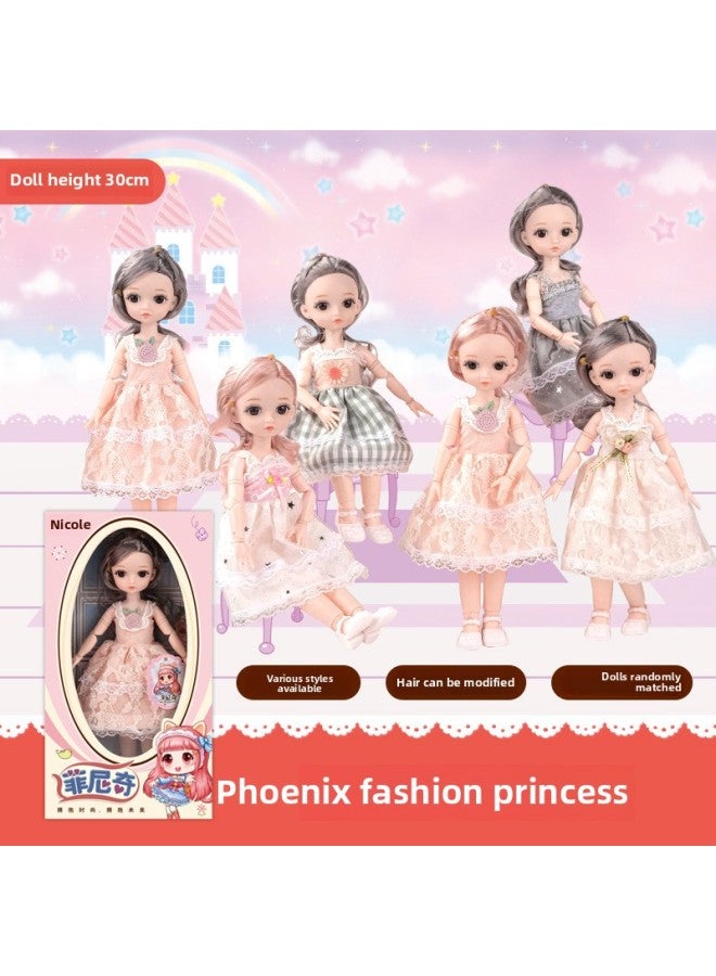 Children's Simulation Girl Princess Doll Play House Toy 60cm Large Barbabi Doll Gift Box Suit-Color:28cm Fun Ice Cream Princess - Image 5