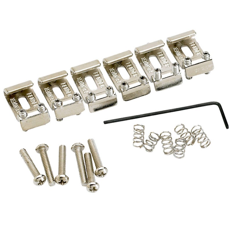 Fender American Vintage Stratocaster Bridge Saddles - Nickel, Medium - Image 1