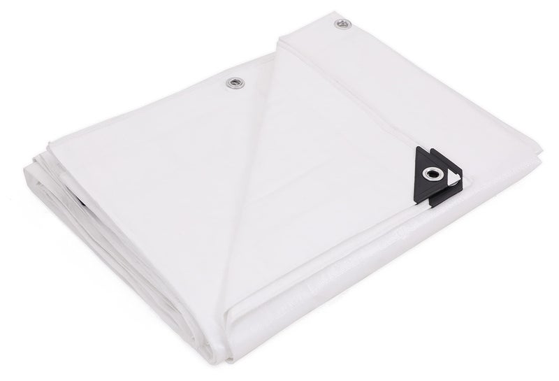 Kotap غطاء كوتاب 12 × 25 قدم. حماية/تغطية ثقيلة، نسج متفوق لطول العمر 8 مل، متعدد الاستخدامات، مقاوم للماء، أبيض، عبوة واحدة (TRW-1225) - Image 2
