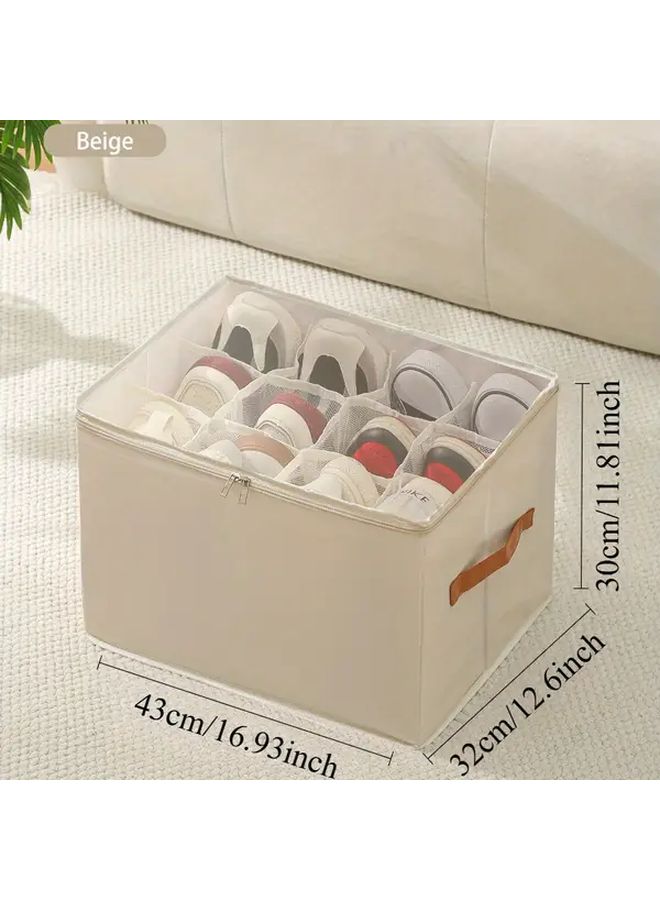 Gray Heavy Duty Foldable Storage Box with Clear Compartments for Home - Image 3
