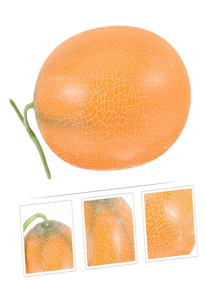 JECOMPRIS Simulated Cantaloupe Artificial Fruit Decor 11.81X6.29X6.29In Realistic Fake Cantaloupe Model for Home Display Photography Props - Image 3