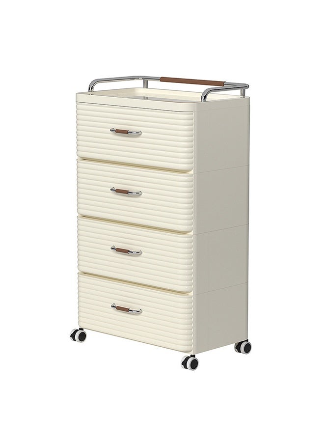 Generic 4-Tier Plastic Storage Drawer Cabinet with Wheels – 42X32X84 CM  - Image 1