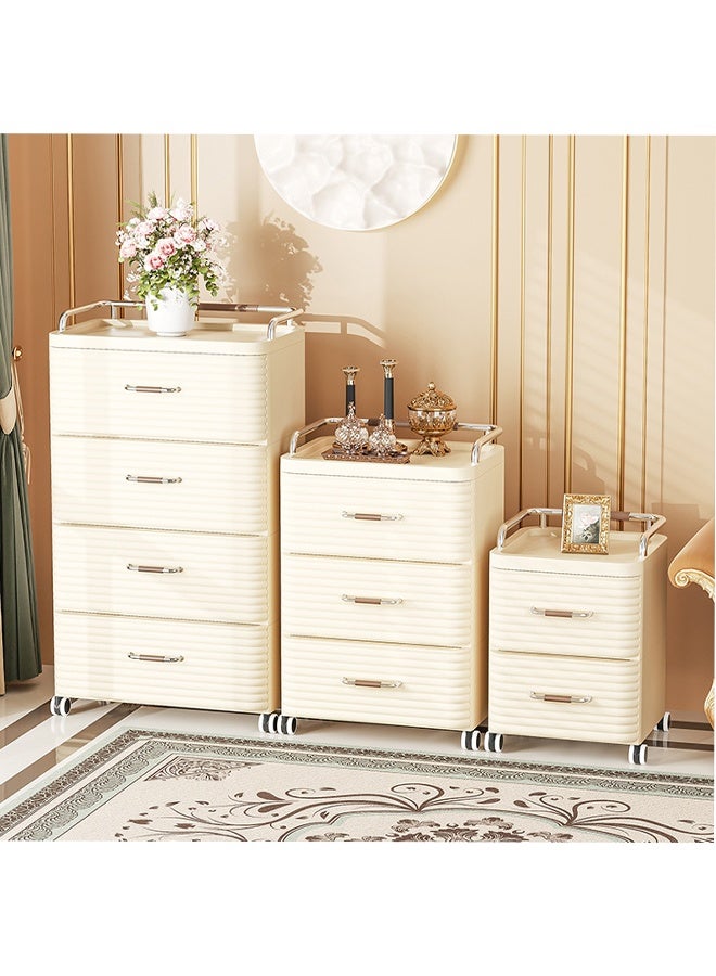 Generic 4-Tier Plastic Storage Drawer Cabinet with Wheels – 42X32X84 CM  - Image 3
