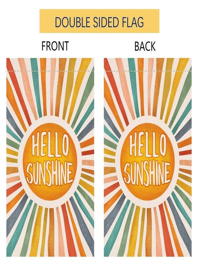 BLKWHT Hello Sunshine Summer Garden Flag 12x18 Vertical Double Sided Colorful Farmhouse Holiday Outside Decorations Burlap Yard Flag BW643 - Image 5