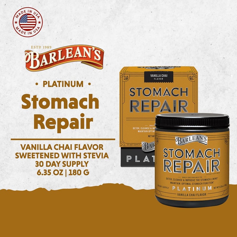 Barleans Stomach Repair Gut Health Powder Supplement Fiber and Digestive Support Supplements Blend for Detox and Cleanse Vanilla Chai Drink Mix 635 oz - Image 3