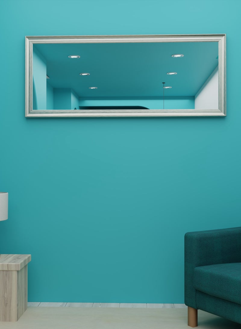 مرآة كاملة الطول 174 سم × 74 سم قابلة للتعليق أو الإمالة ضد الحائط، مرآة كبيرة مستطيلة لغرفة النوم، مرآة أرضية، مرآة للتزيين، مرآة مثبتة على الحائط، إطار PVC - بني فاتح - Image 2