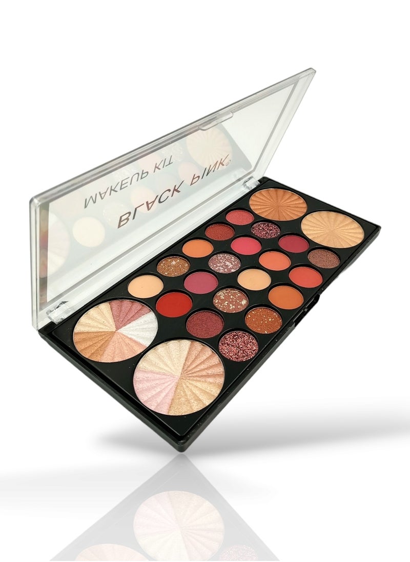 Black Pink - Black Pink Makup Kit  Eyeshadow Palette + Highlighter - Image 1