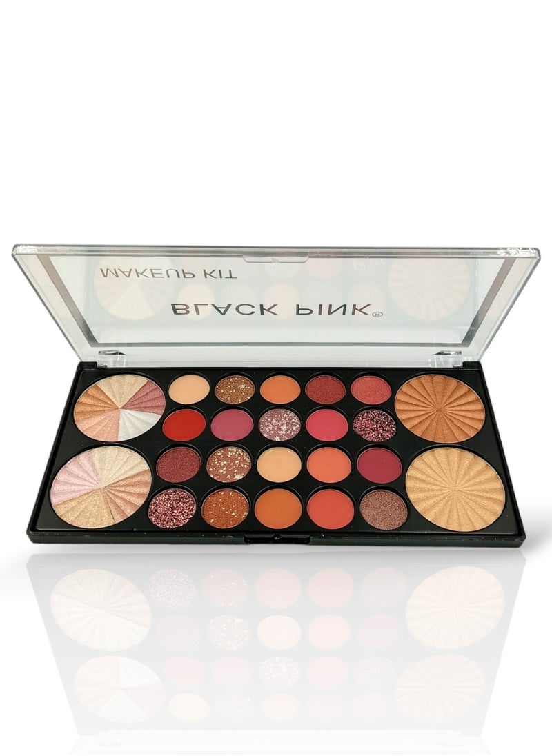 Black Pink - Black Pink Makup Kit  Eyeshadow Palette + Highlighter - Image 1