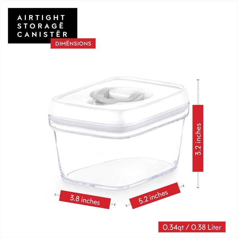 DWÃ‹LLZA KITCHEN Airtight Food Storage Containers with White Lids â€“ 0.4L 6 Pc Clear Plastic Kitchen canisters Pantry Organization for Spices, Candy, Nuts, BPA-Free, Keeps Food Fresh & Dry - Image 5